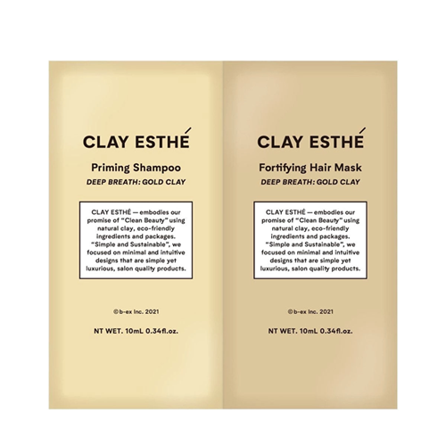 b-ex CLAY ESTHE Priming shampoo&Fortifying hair mask GOLD CLAY 10mL&10mL