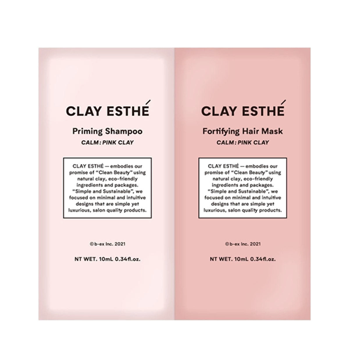 b-ex CLAY ESTHE Priming shampoo&Fortifying hair mask PINK CLAY 10mL&10mL